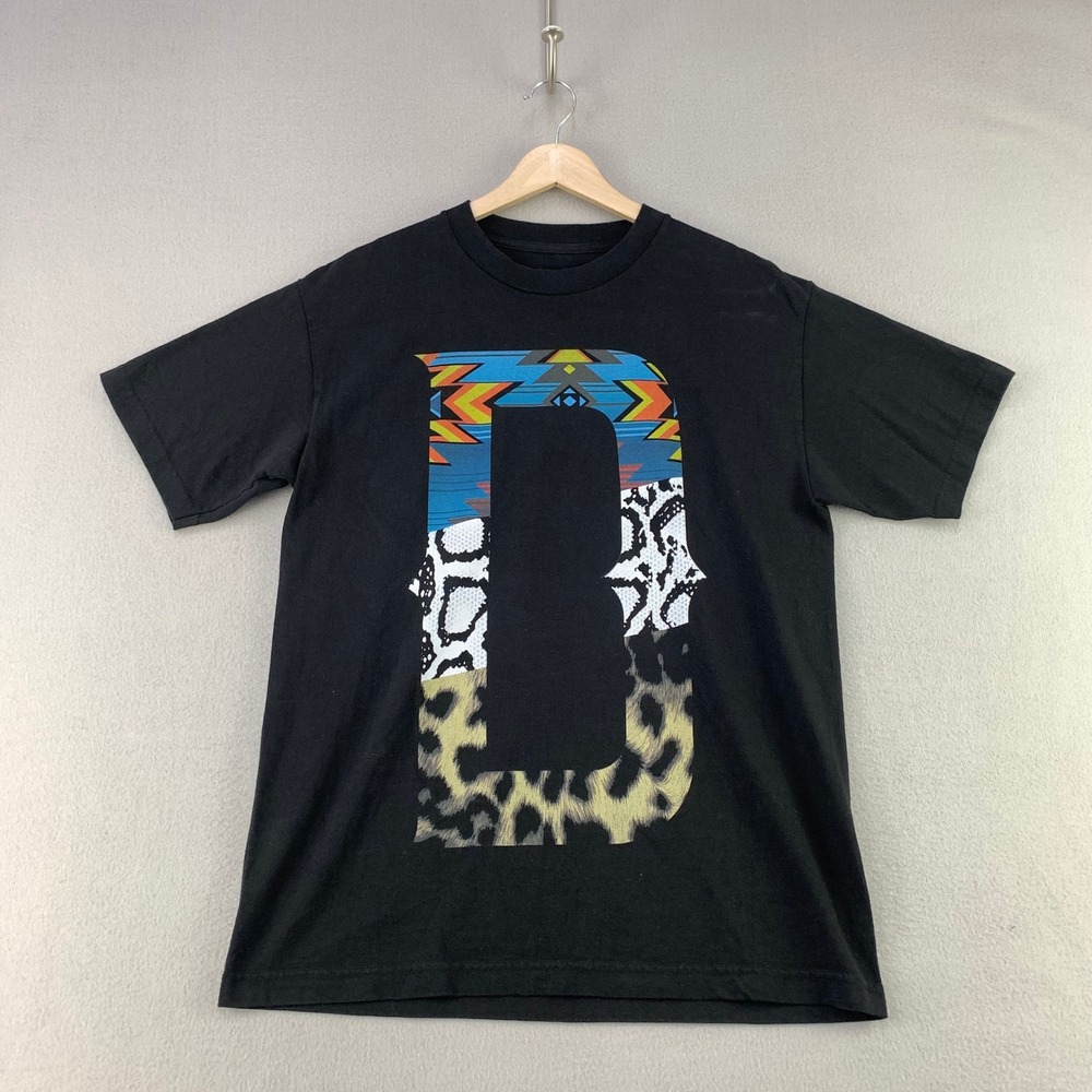 DFYNT T-Shirt Mens Medium Black Graphic Tee Streetwear Animal Print Aztec